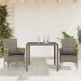 Set comedor jardín 3 pzas y cojines ratán sintético vidrio gris by vidaXL, Garden sets - Ref: Foro24-3278651, Price: 256,70 €...
