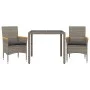 Set comedor jardín 3 pzas y cojines ratán sintético vidrio gris by vidaXL, Garden sets - Ref: Foro24-3278651, Price: 256,70 €...