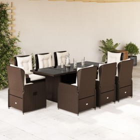 Essgruppe für den Garten, 9-teilig, mit braunen Kissen aus synthetischem Rattan. von vidaXL, Gartensets - Ref: Foro24-3262782...