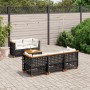 Set de sofás de jardín 6 piezas y cojines ratán sintético negro by vidaXL, Garden sets - Ref: Foro24-3261734, Price: 479,92 €...
