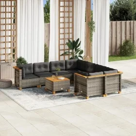 Gartenmöbel-Set 9-teilig mit grauen Polstern aus synthetischem Rattan von vidaXL, Gartensets - Ref: Foro24-3261774, Preis: 62...