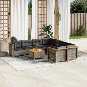 Gartenmöbel-Set 9-teilig mit grauen Polstern aus synthetischem Rattan von vidaXL, Gartensets - Ref: Foro24-3261774, Preis: 59...