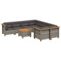 Set de muebles de jardín 9 pzas y cojines ratán sintético gris by vidaXL, Garden sets - Ref: Foro24-3261774, Price: 593,63 €,...