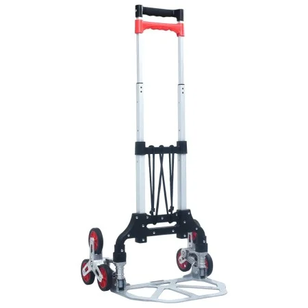 Carrito de transporte plegable de aluminio plateado 70 kg de vidaXL, Escaleras sobre ruedas - Ref: Foro24-146445, Precio: 103...