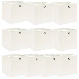 Storage boxes 10 units white fabric 32x32x32 cm by vidaXL, Storage baskets - Ref: Foro24-288351, Price: 51,23 €, Discount: %