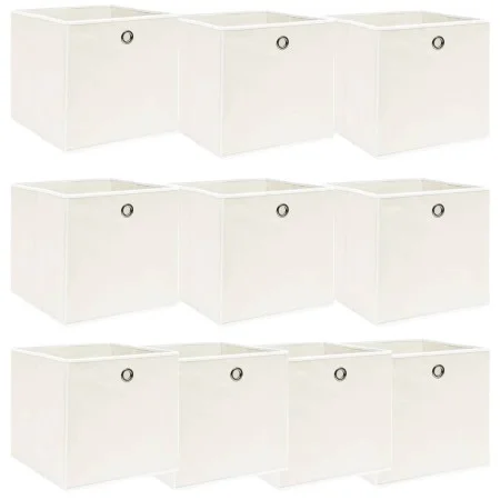 Aufbewahrungsboxen 10 Stück weißer Stoff 32x32x32 cm von vidaXL, Aufbewahrungskörbe - Ref: Foro24-288351, Preis: 51,05 €, Rab...