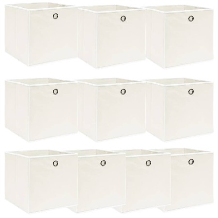 Aufbewahrungsboxen 10 Stück weißer Stoff 32x32x32 cm von vidaXL, Aufbewahrungskörbe - Ref: Foro24-288351, Preis: 52,10 €, Rab...