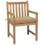 Garden chairs 4 pcs solid teak wood with beige cushions by vidaXL, Garden chairs - Ref: Foro24-3073022, Price: 596,81 €, Disc...