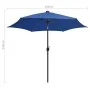 Umbrella with LED lights and azure blue aluminum pole 300 cm by vidaXL, Umbrellas - Ref: Foro24-47367, Price: 106,65 €, Disco...