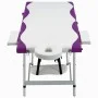 Camilla de masaje plegable 3 zonas aluminio blanco y morado de vidaXL, Mesas de masaje - Ref: Foro24-110241, Precio: 168,37 €...