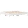 Estructura de cama de madera maciza de pino blanco 200x200 cm de vidaXL, Camas y somieres - Ref: Foro24-842683, Precio: 126,1...