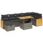 Set de sofás de jardín 8 pzas y cojines ratán sintético gris by vidaXL, Garden sets - Ref: Foro24-3276259, Price: 524,69 €, D...