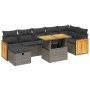 Set de sofás de jardín 8 pzas y cojines ratán sintético gris by vidaXL, Garden sets - Ref: Foro24-3276259, Price: 506,23 €, D...