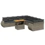 Set de sofás de jardín 11 pzas y cojines ratán sintético gris by vidaXL, Garden sets - Ref: Foro24-3272390, Price: 758,88 €, ...