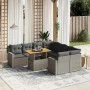 Gartenmöbel-Set 9-teilig mit grauen Polstern aus synthetischem Rattan von vidaXL, Gartensets - Ref: Foro24-3271242, Preis: 57...
