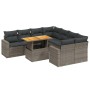 Gartenmöbel-Set 9-teilig mit grauen Polstern aus synthetischem Rattan von vidaXL, Gartensets - Ref: Foro24-3271242, Preis: 57...