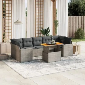 Gartensofa-Set, 8-teilig, mit grauen Kissen aus synthetischem Rattan. von vidaXL, Gartensets - Ref: Foro24-3271228, Preis: 53...