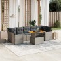 Set de sofás de jardín 8 pzas y cojines ratán sintético gris de vidaXL, Conjuntos de jardín - Ref: Foro24-3271228, Precio: 52...