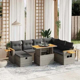 Set de sofás de jardín 8 pzas y cojines ratán sintético gris by vidaXL, Garden sets - Ref: Foro24-3276161, Price: 524,00 €, D...