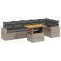 Set de sofás de jardín 7 piezas con cojines ratán PE gris by vidaXL, Garden sets - Ref: Foro24-3271326, Price: 454,91 €, Disc...