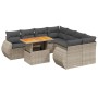 Gartenmöbel-Set 9-teilig mit grauen Polstern aus synthetischem Rattan von vidaXL, Gartensets - Ref: Foro24-3272124, Preis: 59...