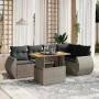Gartenmöbel-Set, 6-teilig, mit grauen Polstern aus synthetischem Rattan. von vidaXL, Gartensets - Ref: Foro24-3272187, Preis:...