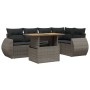 Gartenmöbel-Set, 6-teilig, mit grauen Polstern aus synthetischem Rattan. von vidaXL, Gartensets - Ref: Foro24-3272187, Preis:...
