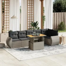 7-teiliges Gartensofa-Set mit grauen PE-Rattan-Kissen. von vidaXL, Gartensets - Ref: Foro24-3272208, Preis: 487,47 €, Rabatt: %