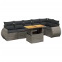 Set de sofás de jardín 7 piezas con cojines ratán PE gris by vidaXL, Garden sets - Ref: Foro24-3272208, Price: 478,49 €, Disc...