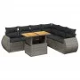 Set de sofás de jardín 7 piezas con cojines ratán PE gris de vidaXL, Conjuntos de jardín - Ref: Foro24-3272215, Precio: 487,3...