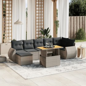 Gartensofa-Set, 8-teilig, mit grauen Kissen aus synthetischem Rattan. von vidaXL, Gartensets - Ref: Foro24-3272306, Preis: 51...