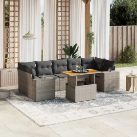 Set de sofás de jardín 8 pzas y cojines ratán sintético gris by vidaXL, Garden sets - Ref: Foro24-3272551, Price: 557,19 €, D...