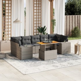 Set de sofás de jardín 8 pzas y cojines ratán sintético gris by vidaXL, Garden sets - Ref: Foro24-3272551, Price: 548,07 €, D...