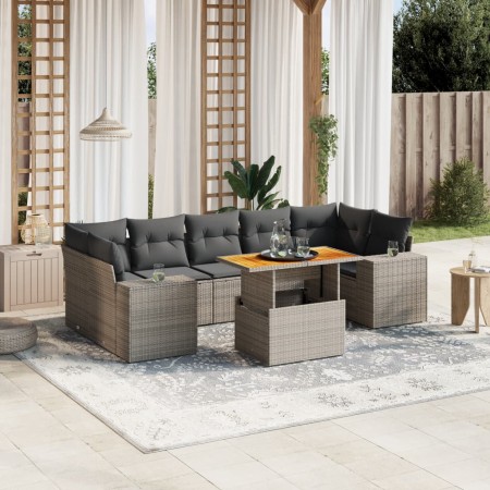 Set de sofás de jardín 8 pzas y cojines ratán sintético gris by vidaXL, Garden sets - Ref: Foro24-3272551, Price: 548,07 €, D...