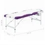 Camilla de masaje plegable 3 zonas aluminio blanco y morado de vidaXL, Mesas de masaje - Ref: Foro24-110241, Precio: 168,37 €...