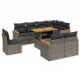 Set de muebles de jardín 9 pzas y cojines ratán sintético gris by vidaXL, Garden sets - Ref: Foro24-3273174, Price: 563,18 €,...
