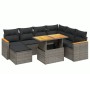 Set de sofás de jardín 8 pzas y cojines ratán sintético gris de vidaXL, Conjuntos de jardín - Ref: Foro24-3273195, Precio: 46...
