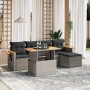 Gartenmöbel-Set, 6-teilig, mit grauen Polstern aus synthetischem Rattan. von vidaXL, Gartensets - Ref: Foro24-3271732, Preis:...