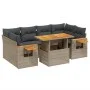 7-teiliges Gartensofa-Set mit grauen PE-Rattan-Kissen. von vidaXL, Gartensets - Ref: Foro24-3273419, Preis: 485,69 €, Rabatt: %