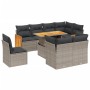 Gartenmöbel-Set 9-teilig mit grauen Polstern aus synthetischem Rattan von vidaXL, Gartensets - Ref: Foro24-3274056, Preis: 60...