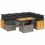 Set de sofás de jardín 8 pzas y cojines ratán sintético gris by vidaXL, Garden sets - Ref: Foro24-3274077, Price: 511,14 €, D...
