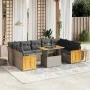 Set de sofás de jardín 10 pzas con cojines ratán sintético gris by vidaXL, Garden sets - Ref: Foro24-3274105, Price: 639,55 €...