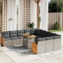 Set de sofás de jardín 11 pzas y cojines ratán sintético gris by vidaXL, Garden sets - Ref: Foro24-3274147, Price: 685,77 €, ...