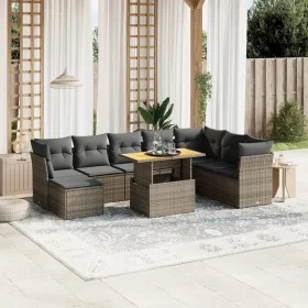 Set de muebles de jardín 9 pzas y cojines ratán sintético gris by vidaXL, Garden sets - Ref: Foro24-3275517, Price: 557,77 €,...