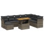 Gartenmöbel-Set 9-teilig mit grauen Polstern aus synthetischem Rattan von vidaXL, Gartensets - Ref: Foro24-3275517, Preis: 55...