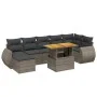 Gartensofa-Set, 8-teilig, mit grauen Kissen aus synthetischem Rattan. von vidaXL, Gartensets - Ref: Foro24-3275825, Preis: 53...