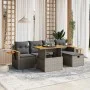 Gartenmöbel-Set, 6-teilig, mit grauen Polstern aus synthetischem Rattan. von vidaXL, Gartensets - Ref: Foro24-3276140, Preis:...