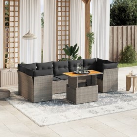 Gartensofa-Set, 8-teilig, mit grauen Kissen aus synthetischem Rattan. von vidaXL, Gartensets - Ref: Foro24-3270703, Preis: 52...
