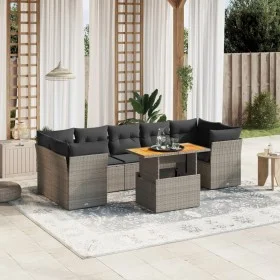 Set de sofás de jardín 8 pzas y cojines ratán sintético gris by vidaXL, Garden sets - Ref: Foro24-3270703, Price: 519,95 €, D...