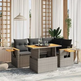 Garden sofa set with 5-piece synthetic rattan gray cushions by vidaXL, Garden sets - Ref: Foro24-3273503, Price: 368,82 €, Di...